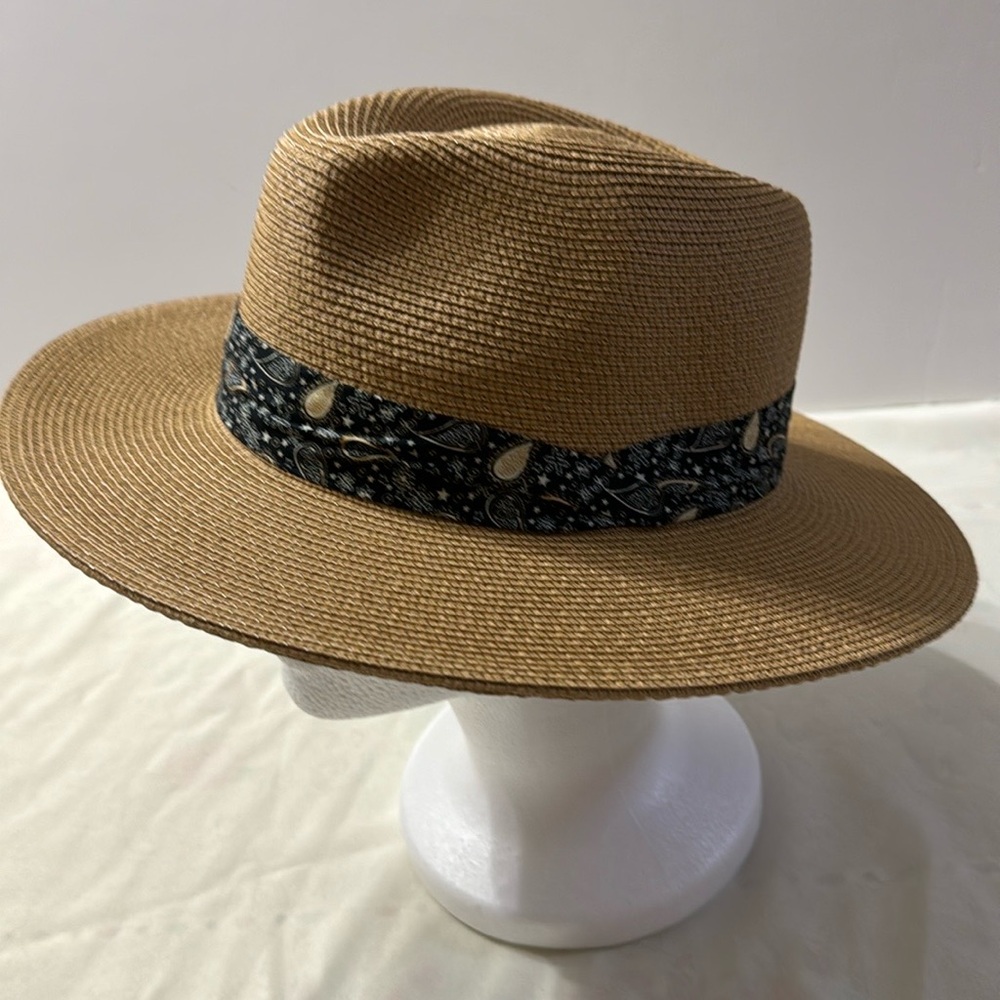 Furtalk - For Tan Hat with Blue, Tan and White Ribbon - adjustable string New